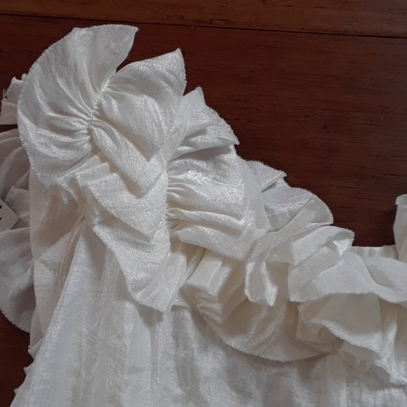 London Style SALE NWT white ruffle dress sz 12 - Picture 8 of 8